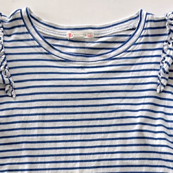 Girls J. Crew Crewcuts Striped Shorts Sleeve Tee - Picture 3 of 5